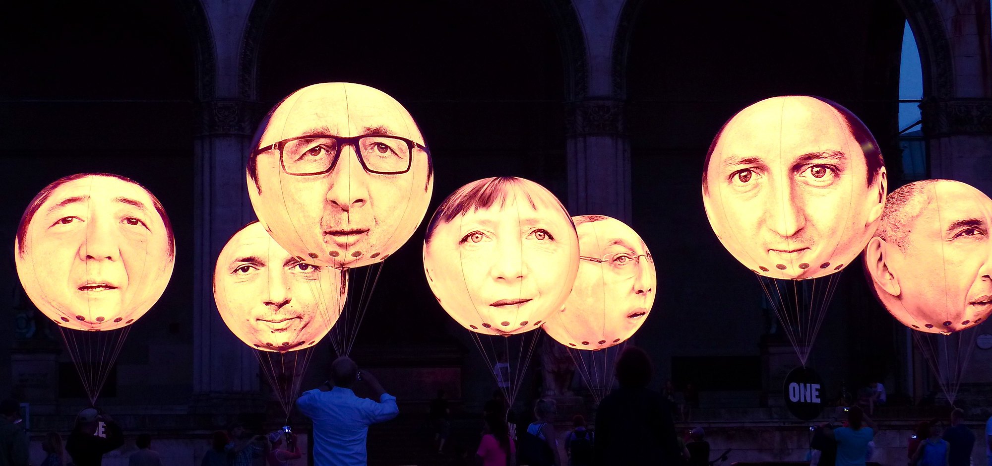 Politicians in floating balloons